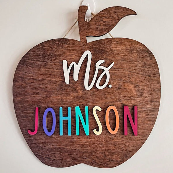 Teacher Sign, Personalized Teacher Gift, Teacher Name Sign