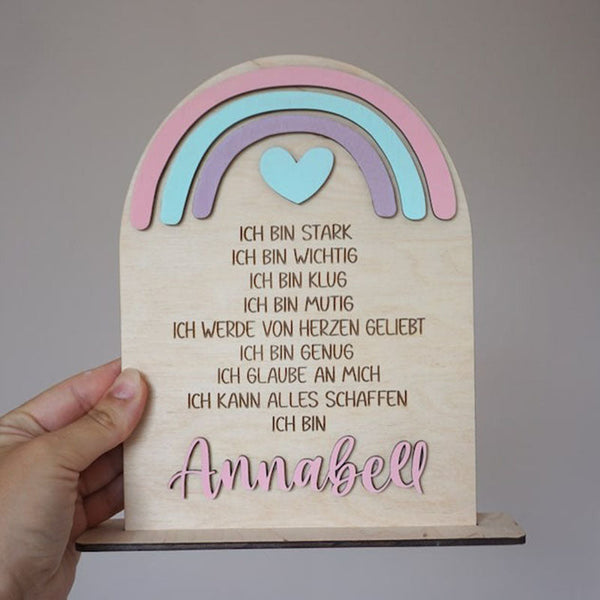 School Child 2023 Gift Personalized Wood / Affirmation Encouragement Gift Children Birthday