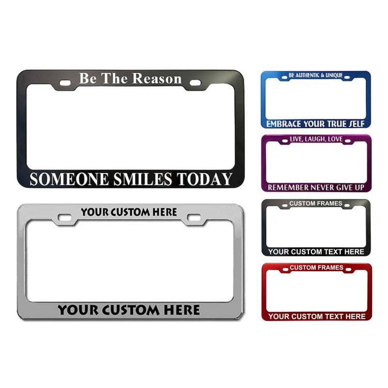 Custom License Plate Frame, Personalized Vehicle Decoration (Universal for any Vehicle)