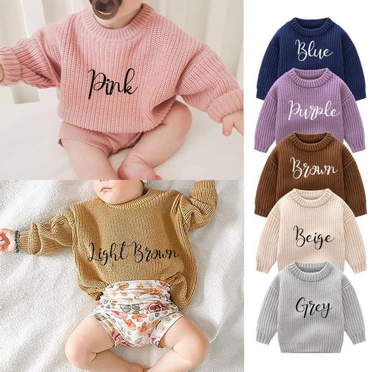 Personalized Hand-Stitched Name & Monogram Adorable Custom Kids' Sweater