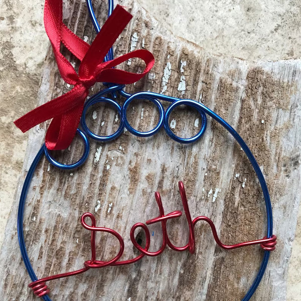 Wire Ornament,Custom Personalized Ornament, Name Ornament, Christmas Ornament