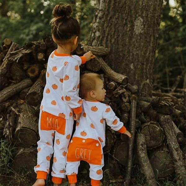 Personalized Fall Pajamas, Pumpkin Pajamas