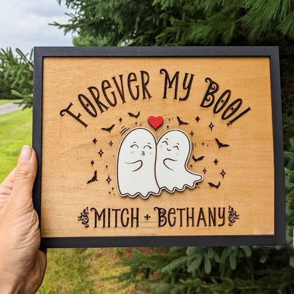 PERSONALIZED Forever My Boo sign, Halloween Decor, Valentine's Day gift, Ghost Decor