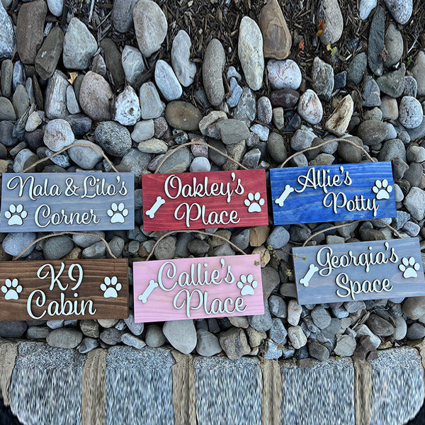 Dog Name Sign, 3D Dog Name Sign, Custom Dog Name Sign, Personalized Dog Name Sign, Dog Paw Sign, Dog Food Area Sign