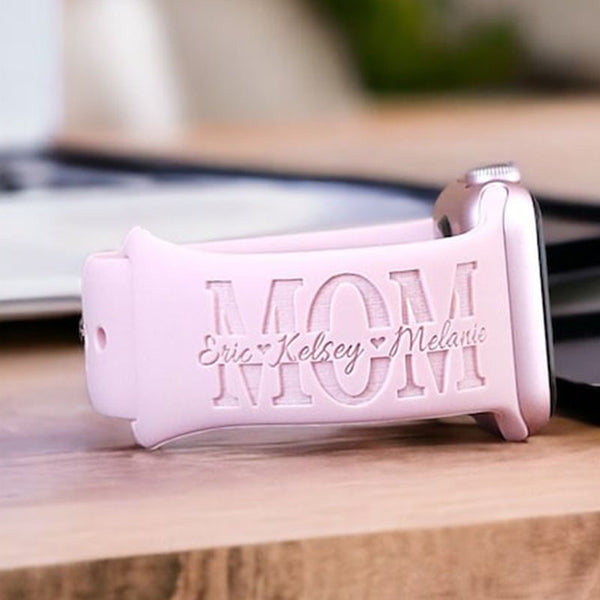 MOM Personalized Watch Band Engraved,Apple Watch