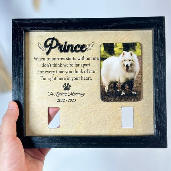 Pet Commemorative Gift, Personalized Commemorative Pet Collar Photo Holder Frame