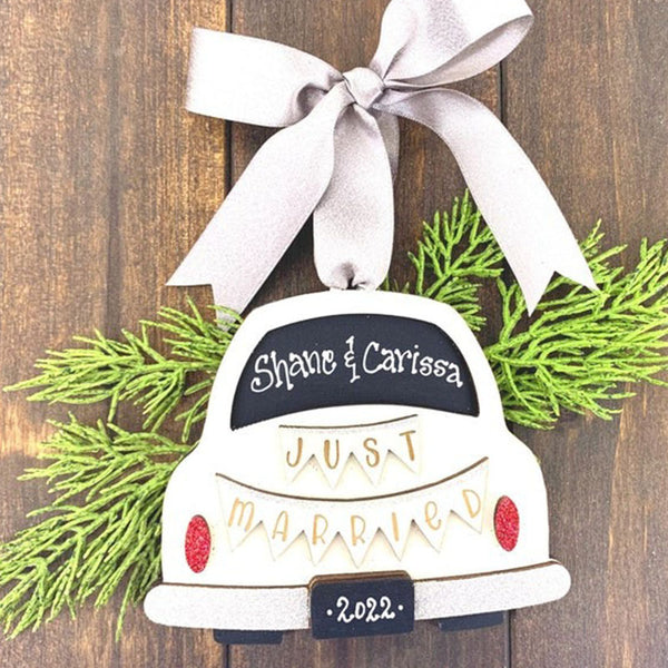 First Christmas Married Ornament 2023, Personalized Wedding Ornament