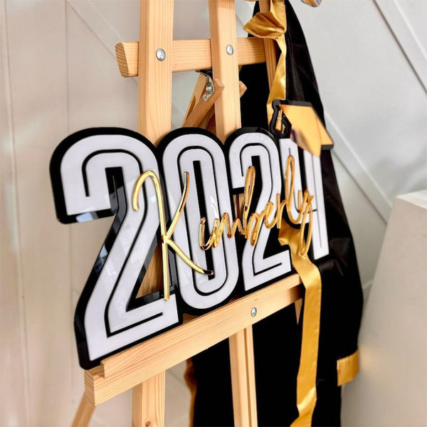 Graduation Name Sign, Graduation Party Backdrop Decoration,Class of 2024