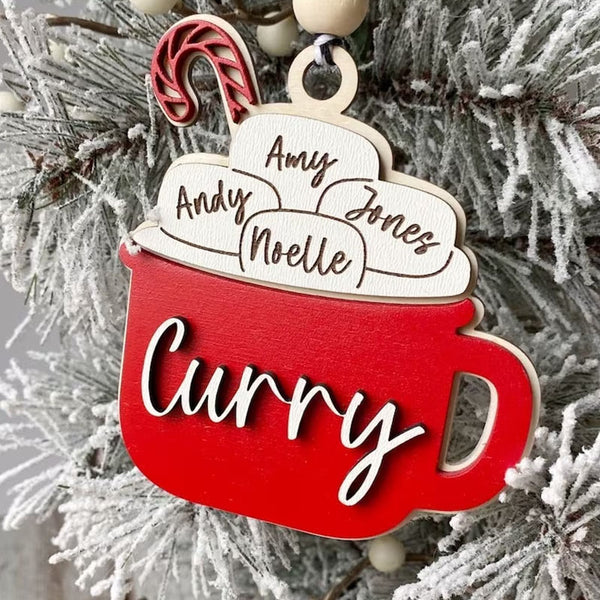 Hot Chocolate Ornament Personalized Family Christmas Ornaments Ornament With Member Names