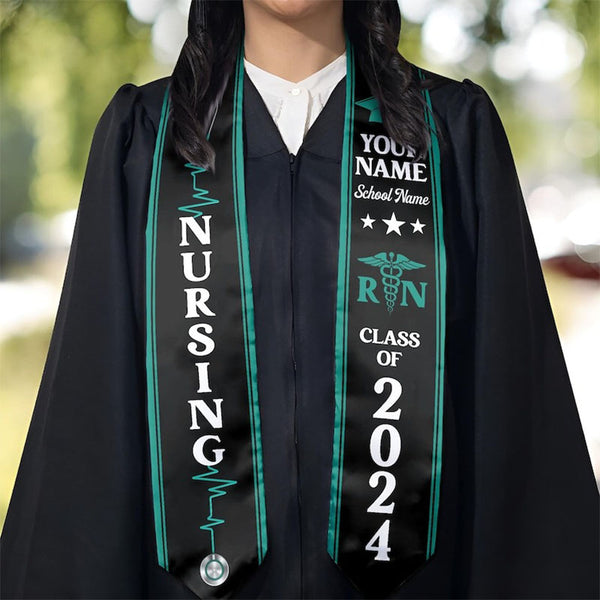 Customize Nursing Stole, Custom Graduation Sash, Nursing Graduation Stole, RN Nursing Stole Graduation Class Of 2024