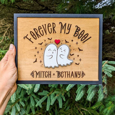 PERSONALIZED Forever My Boo sign, Halloween Decor, Valentine's Day gift, Ghost Decor