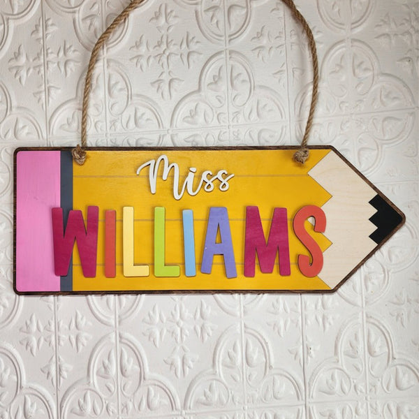 Wooden Teacher Door Hanger