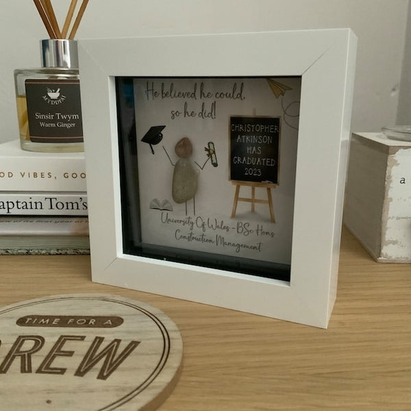 Personalised Teacher Pebble Picture - Framed Thank You Teacher Pebble Art