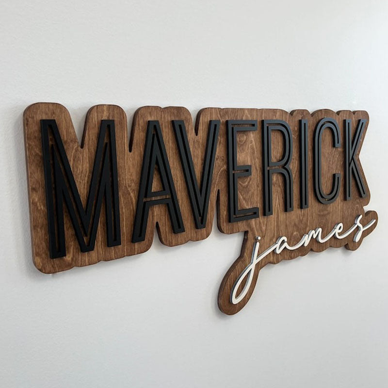 Large Wood Name Sign Boho Sign Custom Name Sign