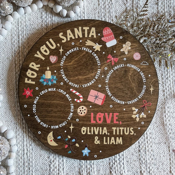 Santa Cookie Tray, Personalized Christmas Cookie Tray for Santa