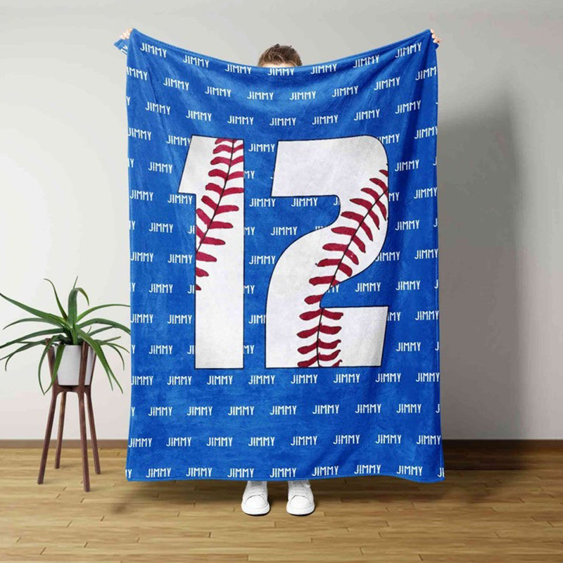 Personalized Baseball Blanket, Baseball Blanket, Custom Baseball Gift