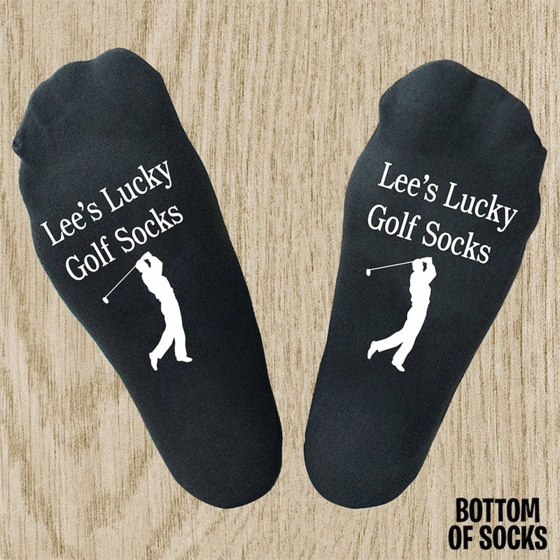 Personalised Lucky Golf Socks - Personalise with Name - Fathers Day Gift - Golf Fan