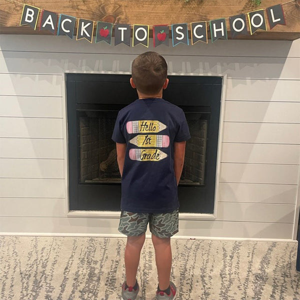 Boys back to school shirt, monogram school shirt