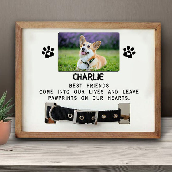 Pet Commemorative Gift, Personalized Commemorative Pet Collar Photo Holder Frame