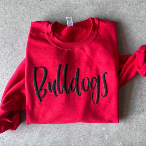 Custom PUFF Vinyl Gildan Sweatshirt, High school Mascot Sweatshirt