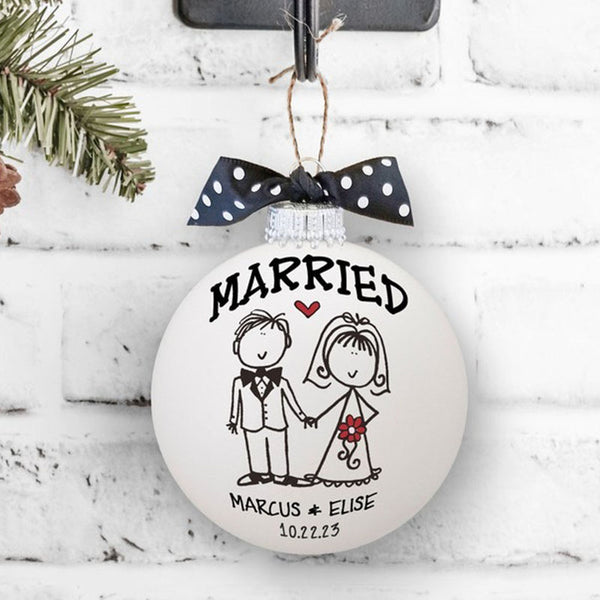 Wedding Gift, Wedding Ornament, Ornament Gift Set, Custom Bride Groom Gift