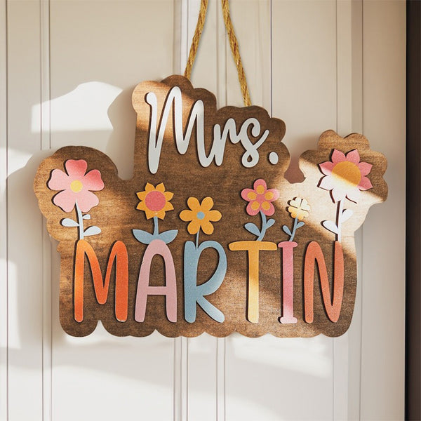 Custom Kindergarten Wooden Door Sign, Back To School Gifts