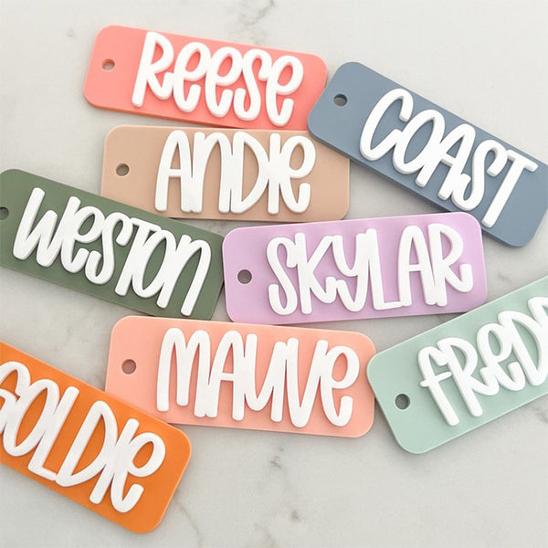 Acrylic Bag Label Keychain, Children'S Label Keychain