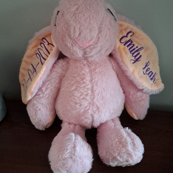 Personalized Bunny Stuffed Toy,Monogrammed Bunny,Personalized Bunny Baby Girl Gift