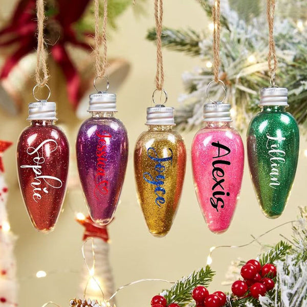 Personalized Lightbulb Christmas Ornaments