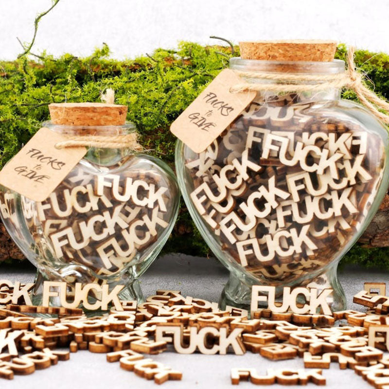 Jar of Fuck Gift Jar, Fucks to Give, Fuck Wooden Cutout Letter Piece