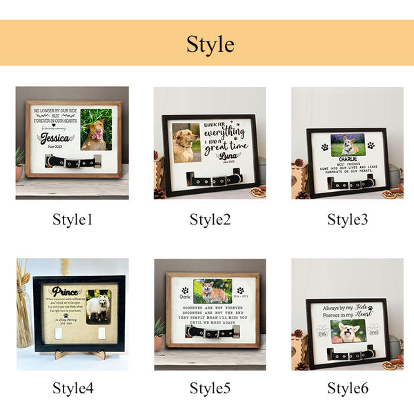 Pet Commemorative Gift, Personalized Commemorative Pet Collar Photo Holder Frame