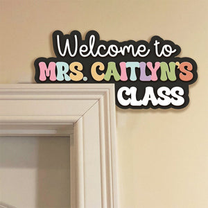 Personalized Teacher door frame sign  classroom name door frame corner sign