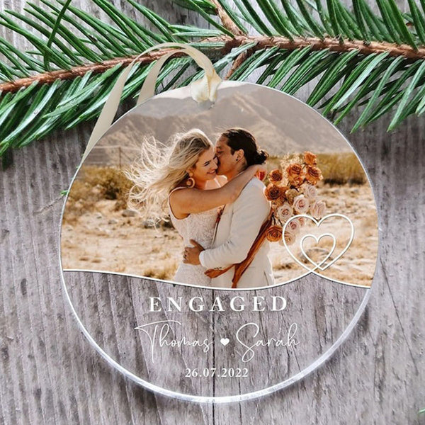 Personalized Engaged Ornament, Engaged First Christmas