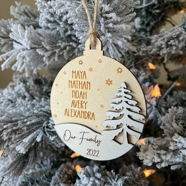 Personalized Family Ornament, Our Family / Grand Children Christmas Ornament, Family Members Ornament