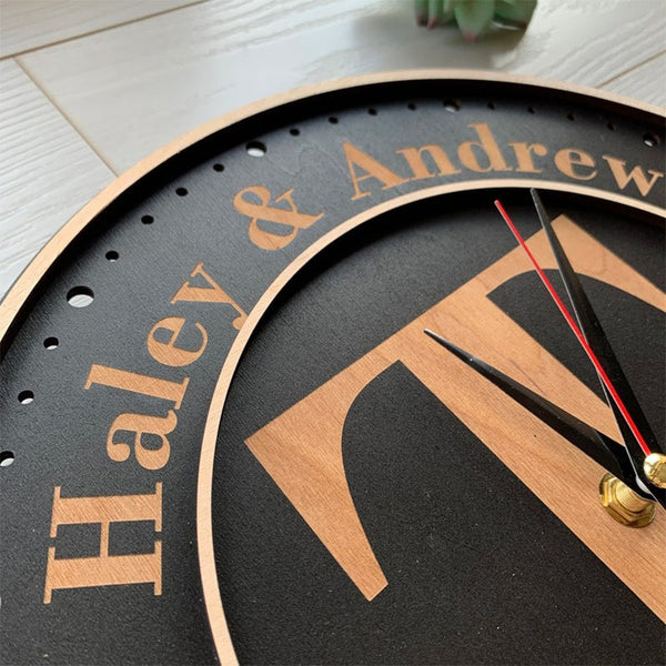 Custom Wall Clock, Personalized Family Name Clock