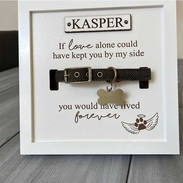 Personalised In loving memory Dog Collar Box Frame - Pet Memorial - Rainbow Bridge - Pet Loss Gift