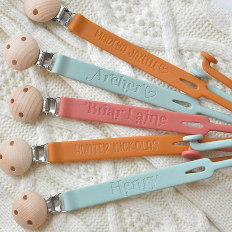 Personalized Baby Pacifier Clip Silicone Clip Holder Custom Baby Gift