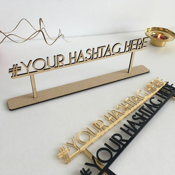 Custom Wedding Hashtag Sign Personalized Laser Cut Name Instagram Sign Acrylic