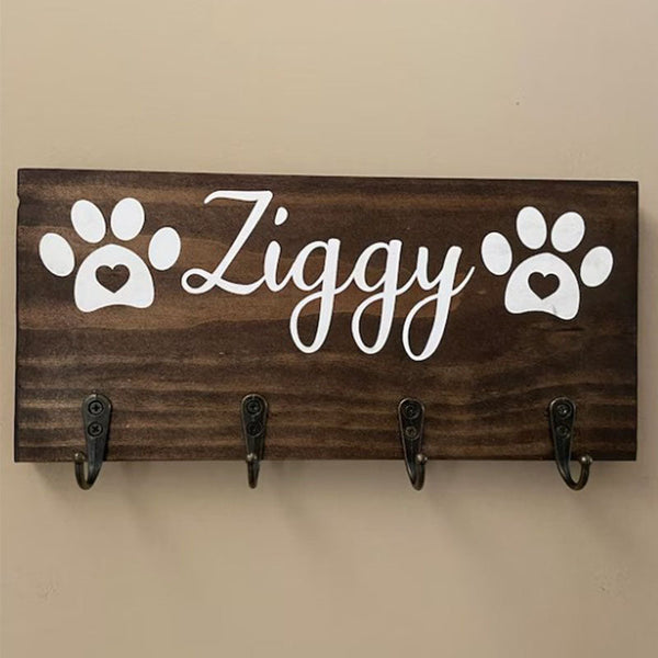 Personalized Dog Leash Holder For Wall