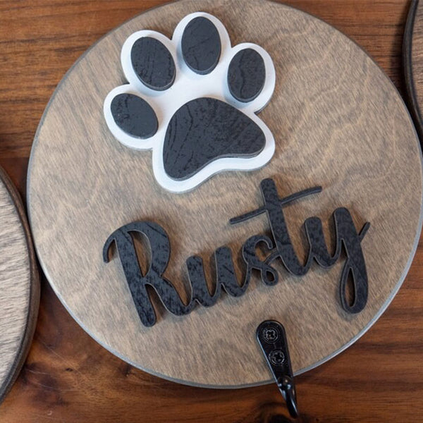 Personalized Dog Leash Holder || Custom Name Pet Leash Hook