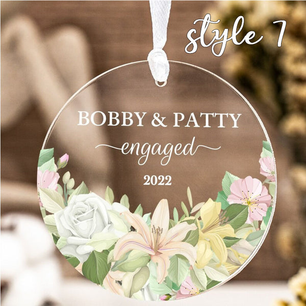 Personalized Engaged Married Ornament Personalized Wedding Ornament - Clear Acrylic - Gifts for Our Newlyweds