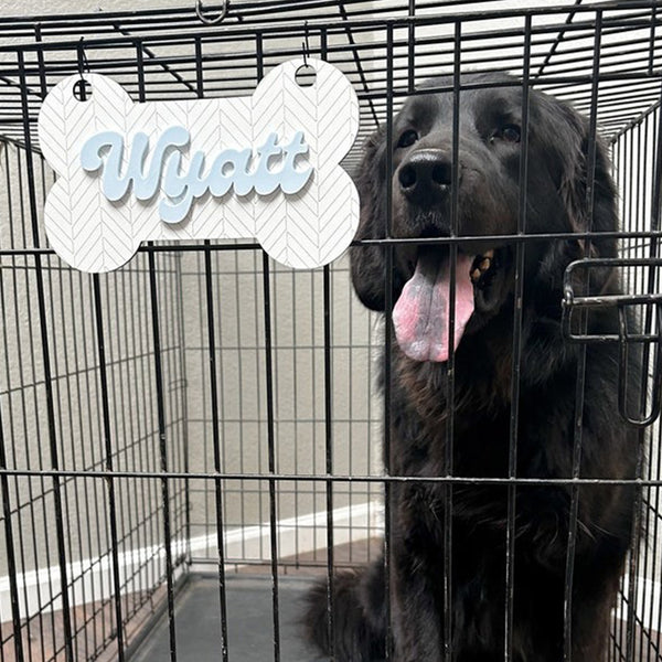 Personalized Dog Crate Sign Custom Kennel Tag