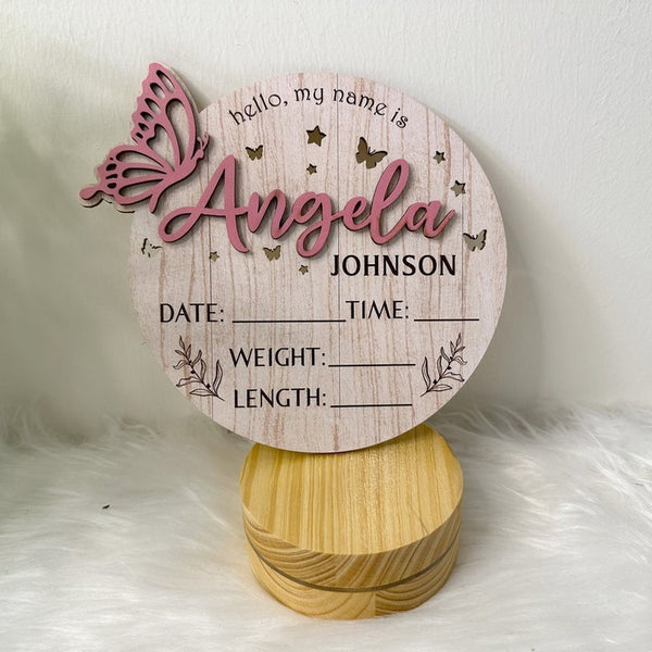 Personalized Baby Announcement Sign with Birth Stats