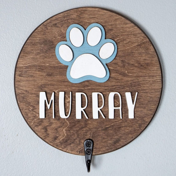 Personalized Dog Leash Holder || Custom Name Pet Leash Hook