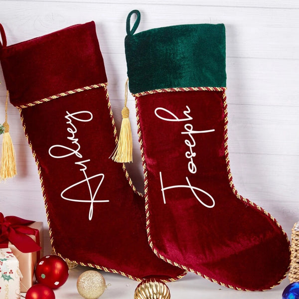 Personalized Velvet Stocking,Custom Christmas Stockings,Mongrammed Stocking