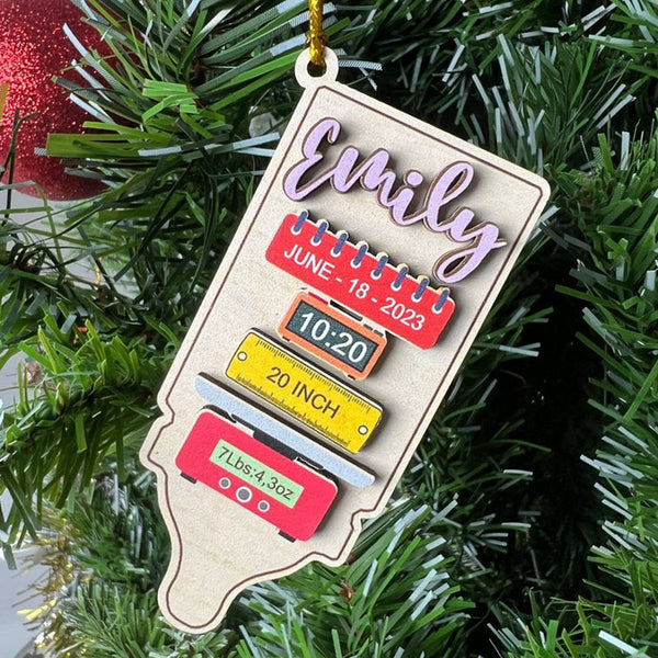 Personalized Baby'S First Christmas Wood Ornament