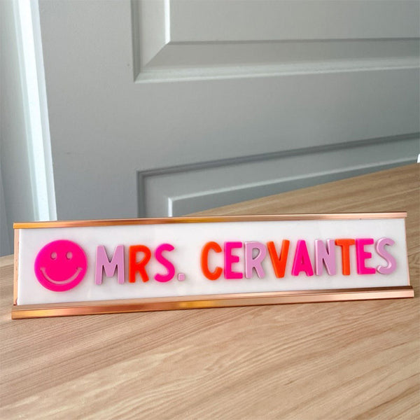 Custom Desk Nameplate Logo, Teacher Appreciation Gift