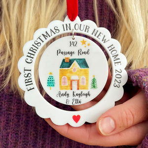 Christmas in our new home 2023, Personalised New Home Christmas Decoration, First Christmas In Our New Home Tree Ornament