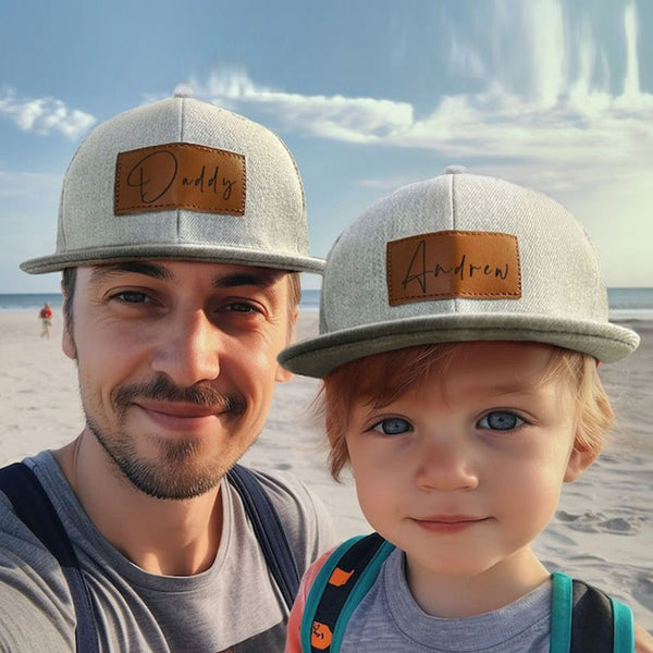 Custom Toddler Hat,Cursive Father And Son Hats Child Hat,Baby Hat