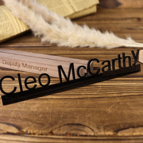 Desk name plate wood, Wood name plate for desk, Office Desk Sign, Name Plate